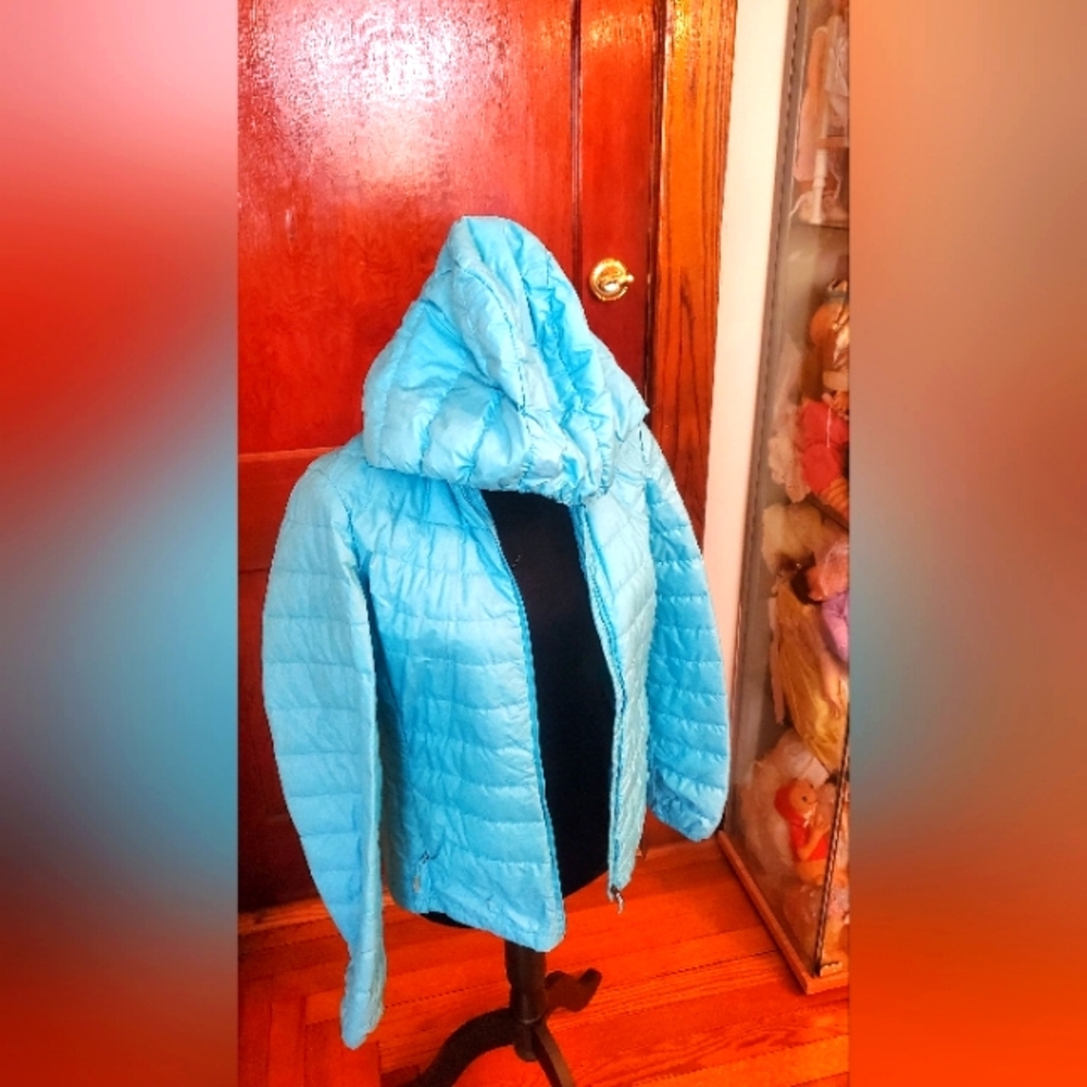 32 Degrees Blue Puffer Jacket with Quilted Design and Hood